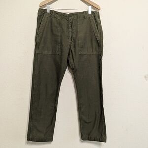 $215 Tellason Fatigue Pant in Olive - Sateen Original Tapered Leg Size 36